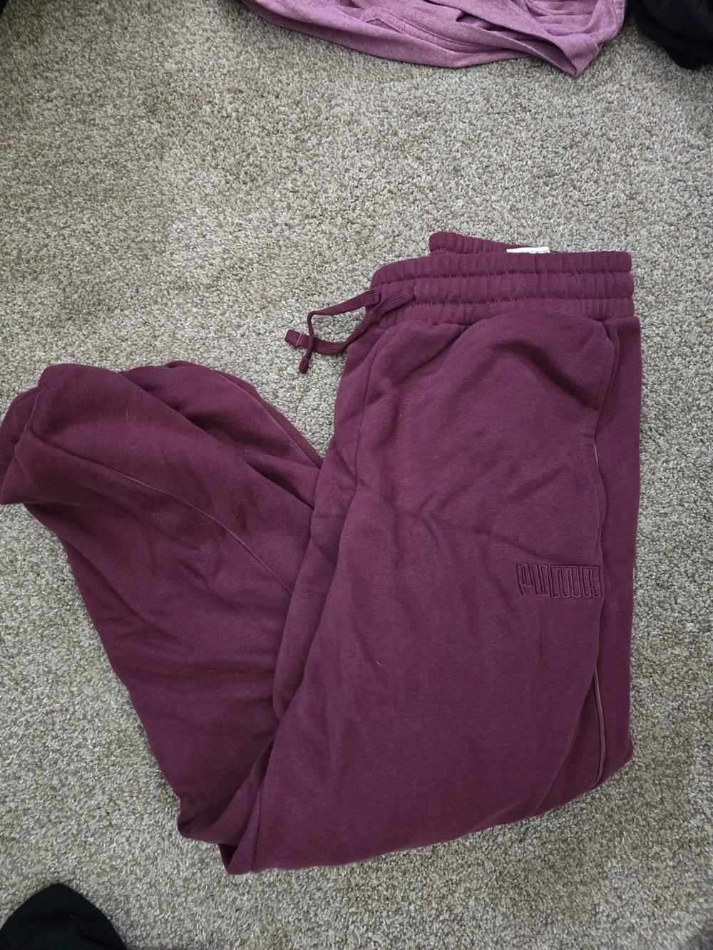 Puma Womens Burgundy Maroon Jogger Sweatpants
